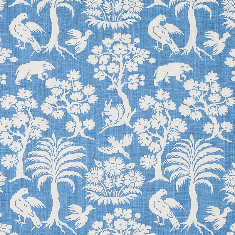 Order 176176 Woodland Silhouette Blue by Schumacher Fabric