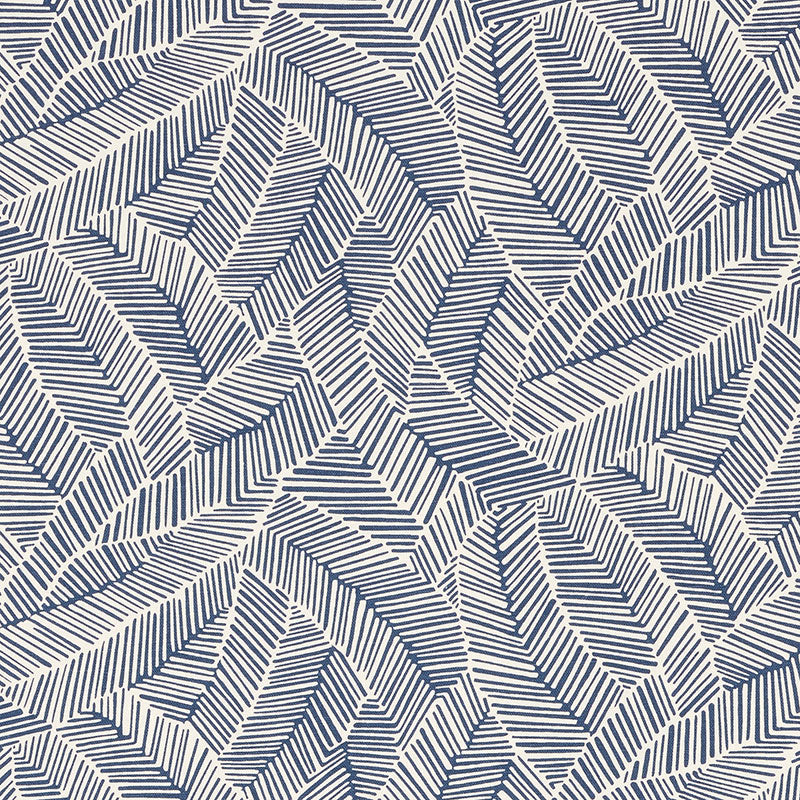 Select 176222 Abstract Leaf Navy by Schumacher Fabric