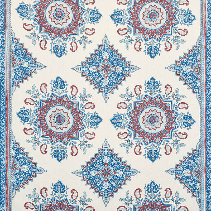 Buy 176482 Montecito Medallion Red by Schumacher Fabric