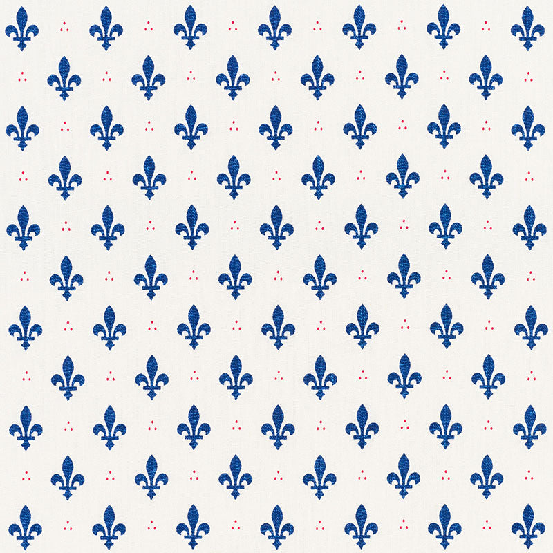 Order 176961 Fleur De Lis Bleu Rouge by Schumacher Fabric