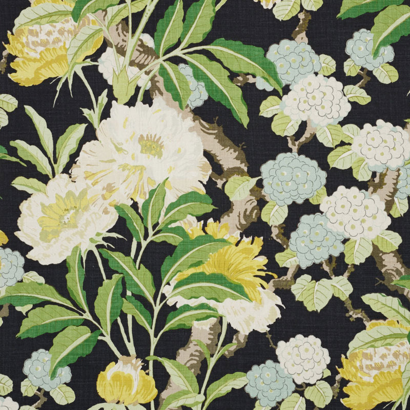Looking 177391 Enchanted Garden Black by Schumacher Fabric