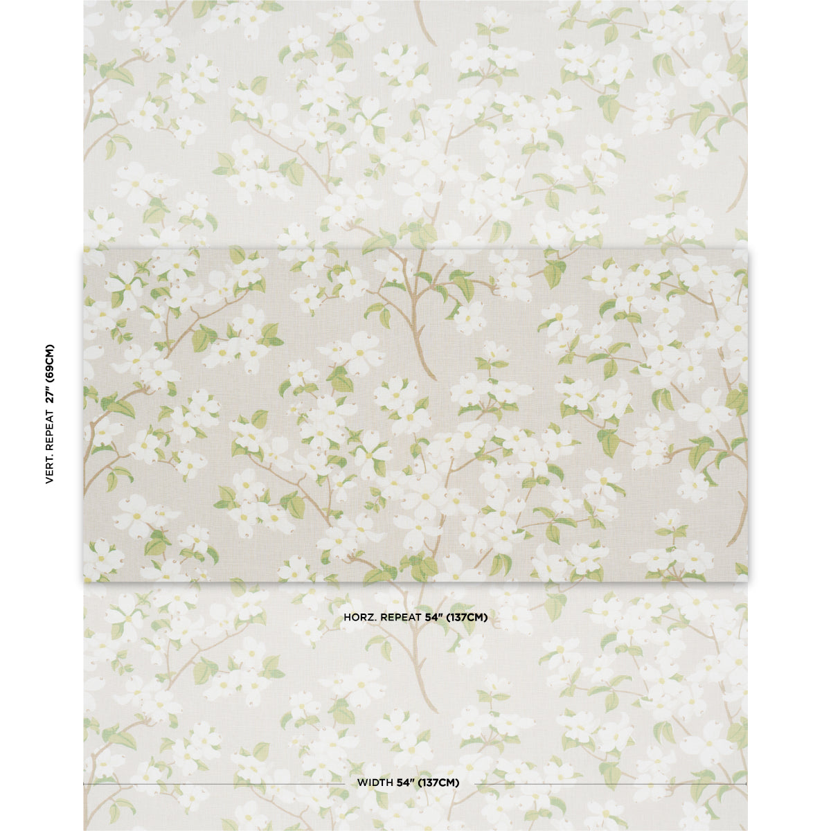 Purchase 177414 | Blooming Branch, Dove - Schumacher Fabric