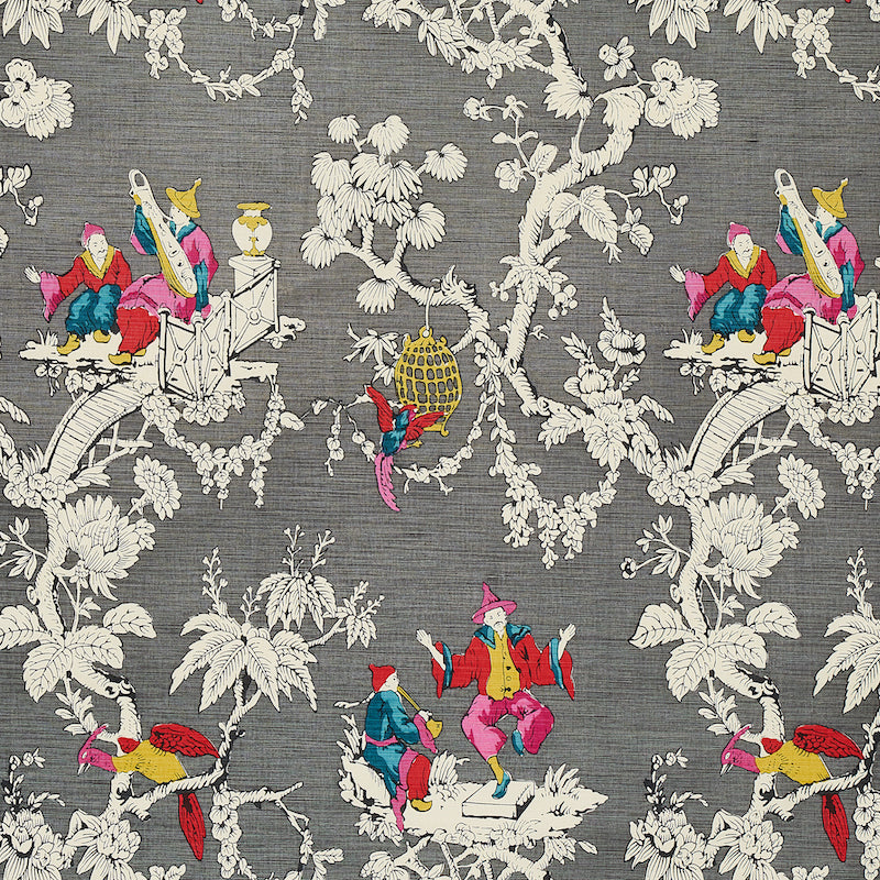 Save 177422 Chinoiserie Moderne Graphite by Schumacher Fabric