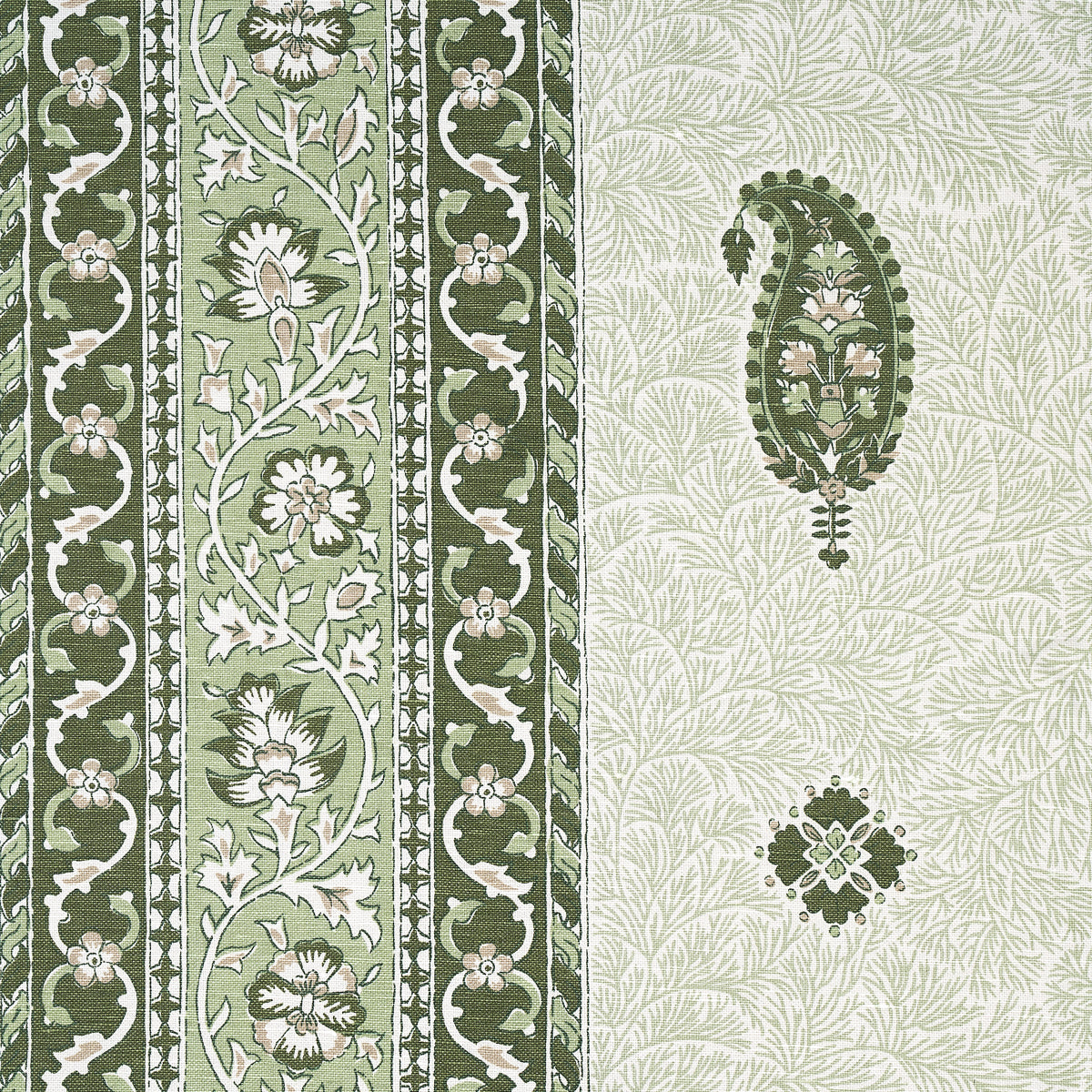 Purchase 177614 Ojai Paisley, Leaf Green by Schumacher Fabric