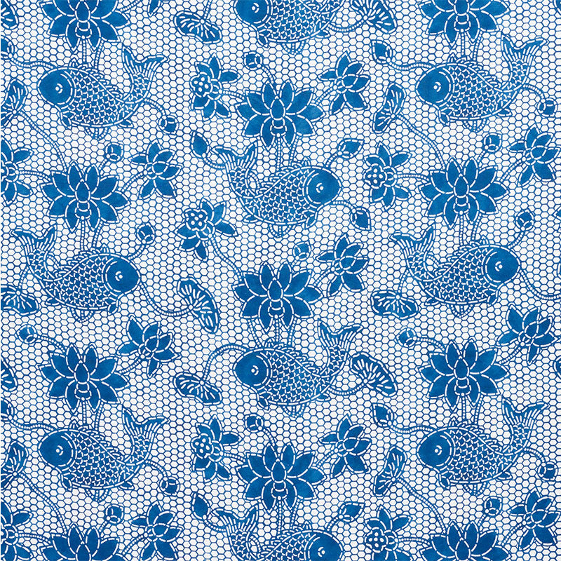Search 177790 Lotus Batik Indigo by Schumacher Fabric