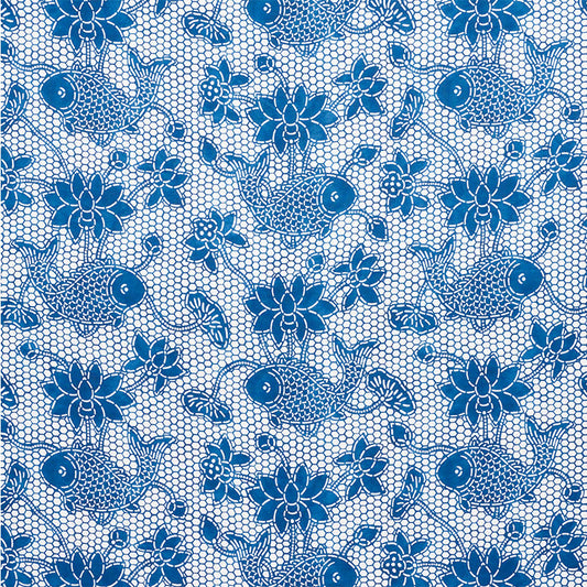 Search 177790 Lotus Batik Indigo by Schumacher Fabric
