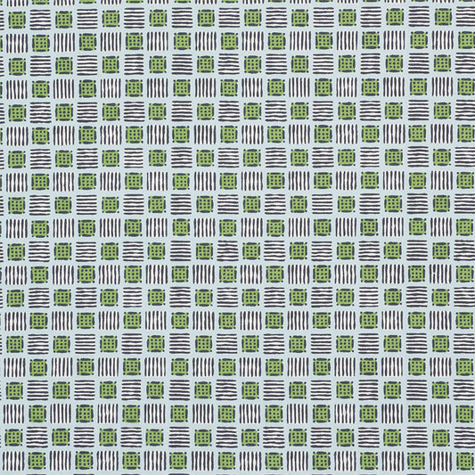 Buy 177862 Mottley Grid Sky & Putting Green by Schumacher Fabric