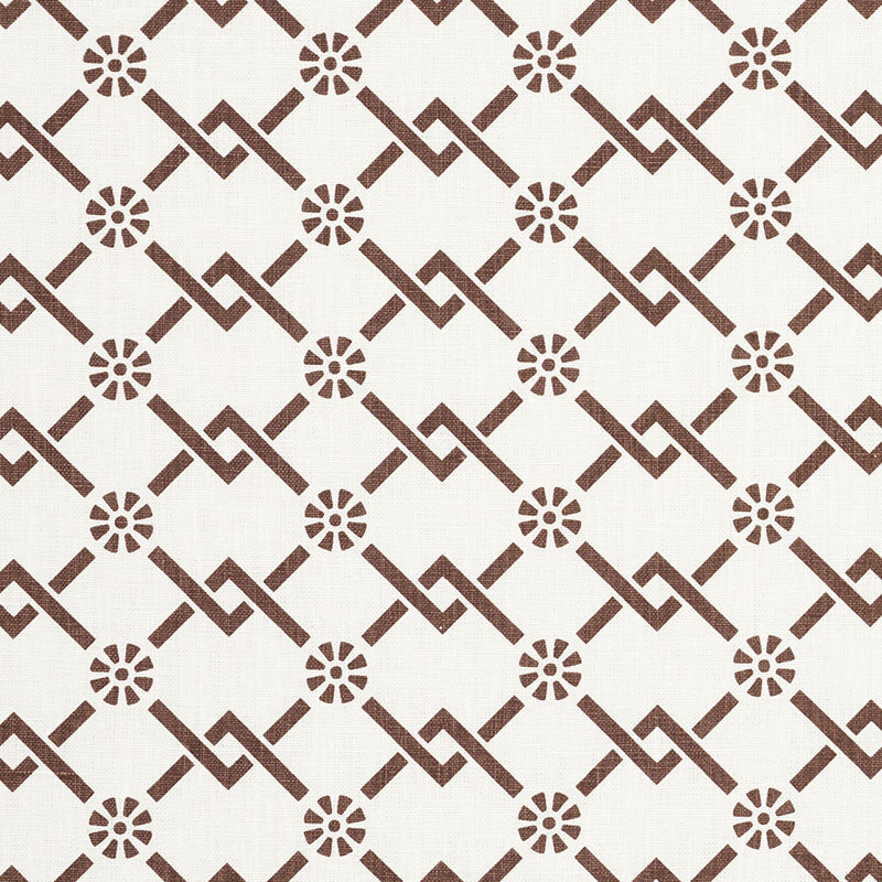 Order 178312 Fretwork Flower Chestnut by Schumacher Fabric