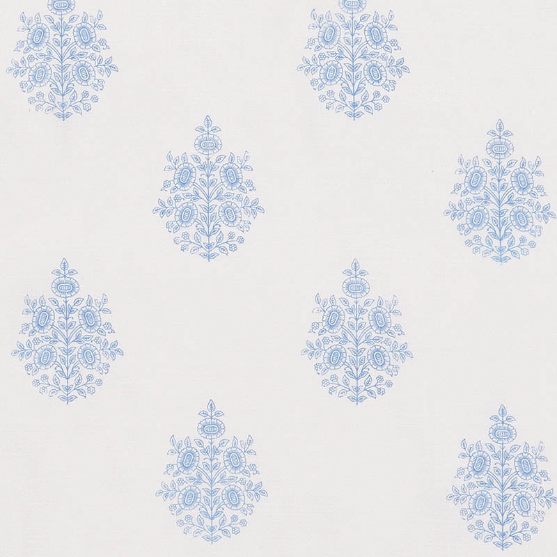 Buy 178372 Asara Flower Sheer Blue by Schumacher Fabric