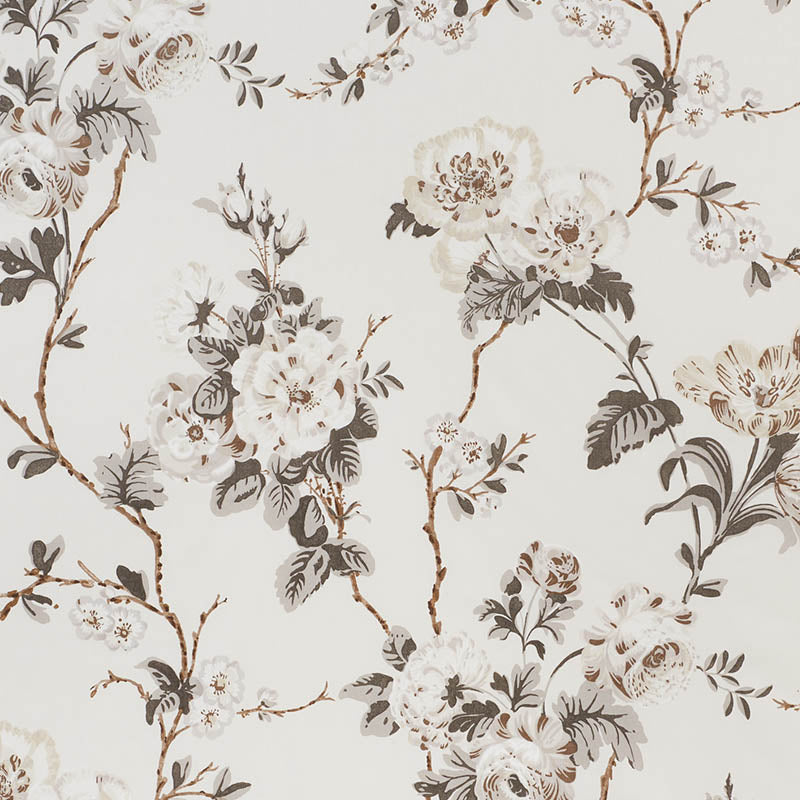 Save 178401 Betty Chintz Charcoal by Schumacher Fabric