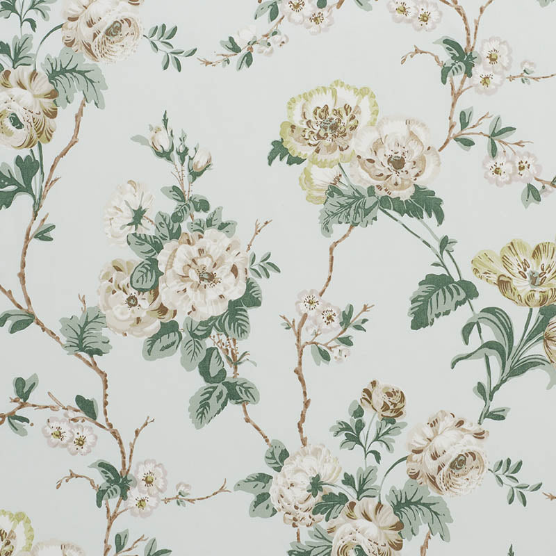 Select 178402 Betty Chintz Celadon by Schumacher Fabric