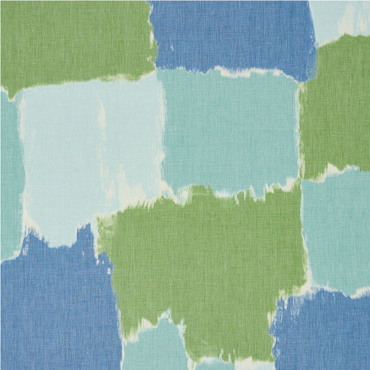 Order 178470 Colorblock Ikat Aqua by Schumacher Fabric