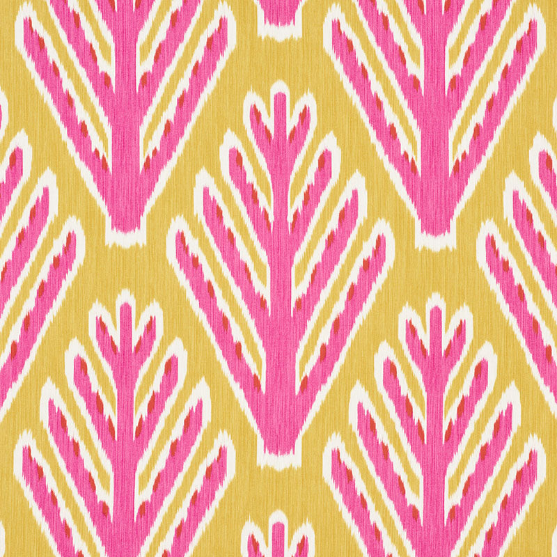 Looking 178560 Bodhi Tree Yellow & Pink by Schumacher Fabric