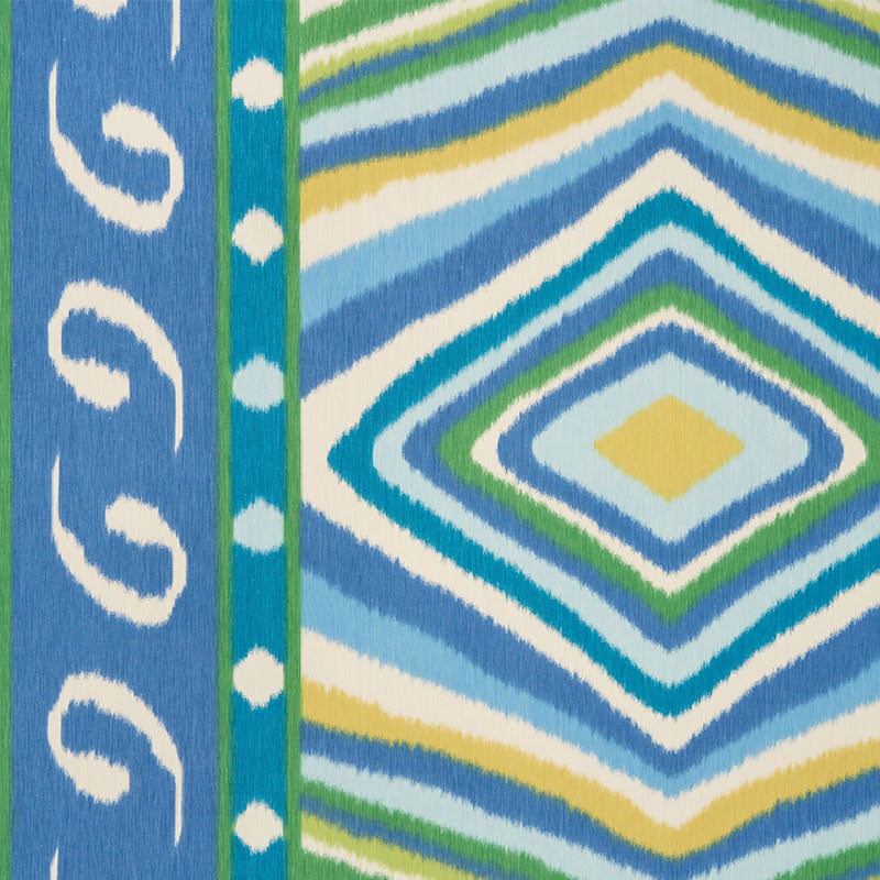 Order 178582 Terence Ikat Peacock by Schumacher Fabric