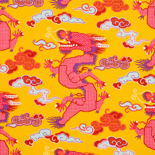 Find 178591 Magical Ming Dragon Yellow by Schumacher Fabric