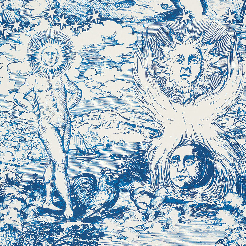 Select 178620 Modern Toile Indigo by Schumacher Fabric