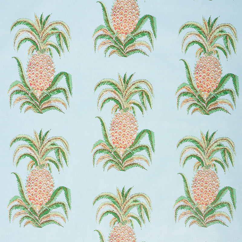 Select 178801 Pineapples Chintz Sky by Schumacher Fabric