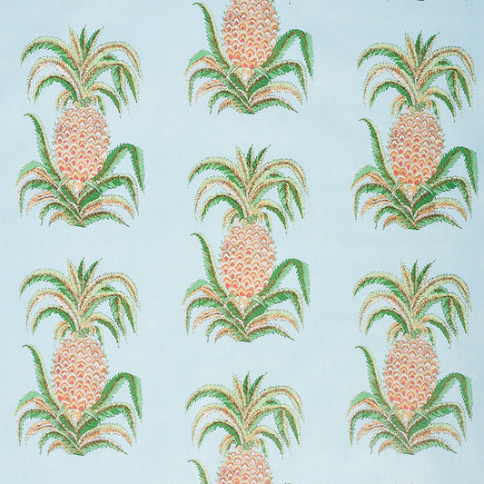 Select 178801 Pineapples Chintz Sky by Schumacher Fabric