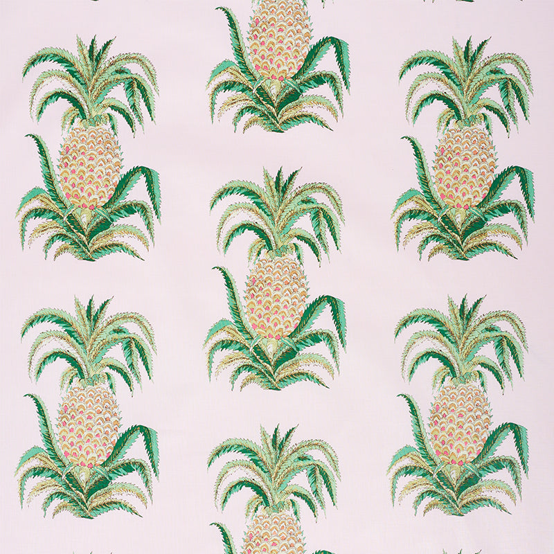 Save 178802 Pineapples Chintz Blush by Schumacher Fabric
