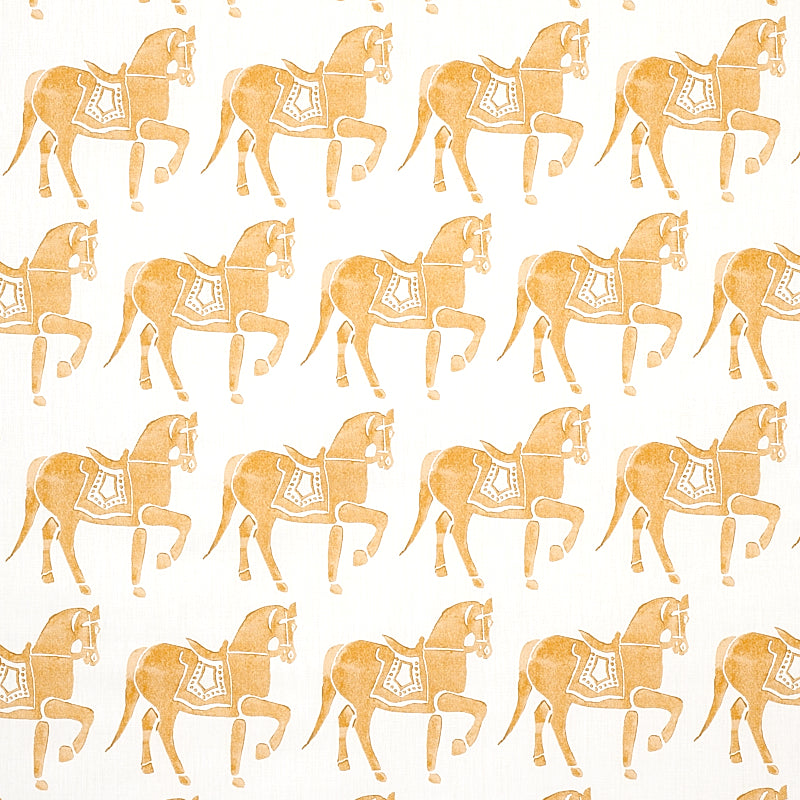 Looking 179131 Marwari Horse Mustard by Schumacher Fabric