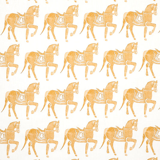 Looking 179131 Marwari Horse Mustard by Schumacher Fabric
