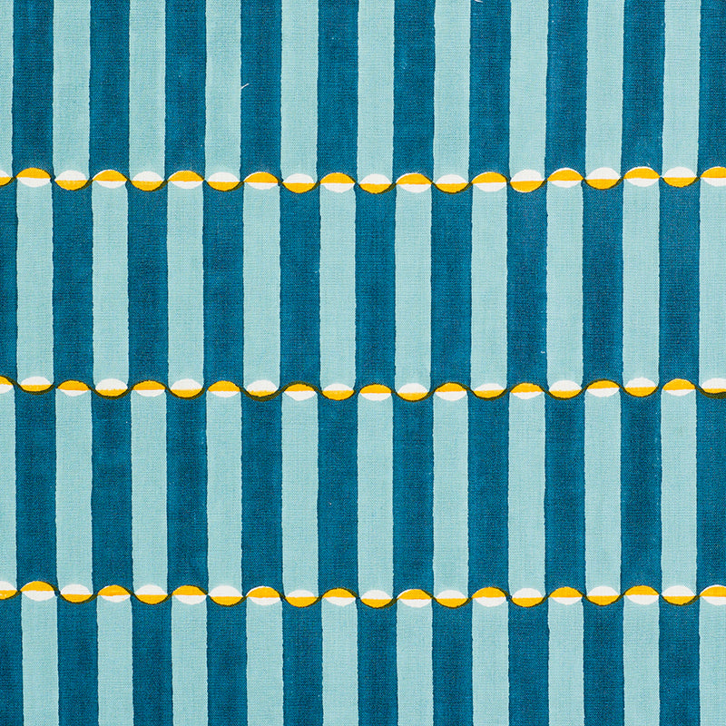 Looking 179281 Luna Blue & Turmeric by Schumacher Fabric