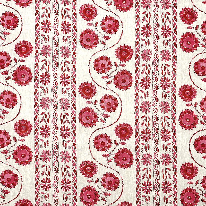 Order 179341 Zinnia Handmade Print Pink by Schumacher Fabric
