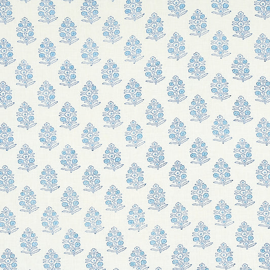 View 179360 Aditi Hand Blocked Print Blue by Schumacher Fabric