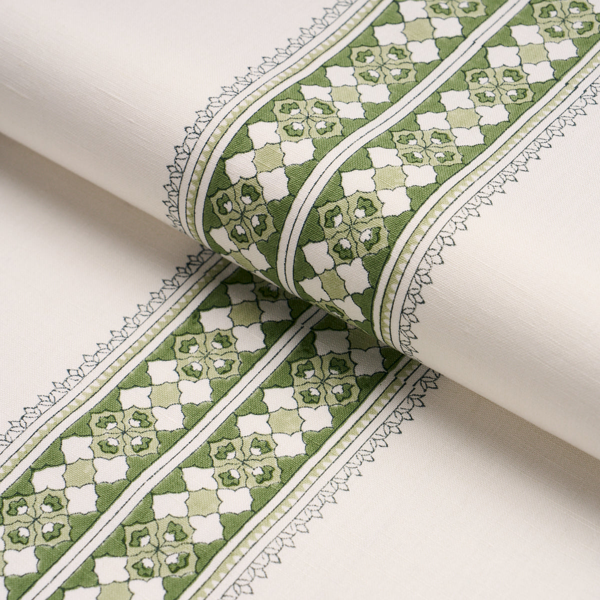 Purchase 179373 | Amira Hand-Block Print, Green - Schumacher Fabric