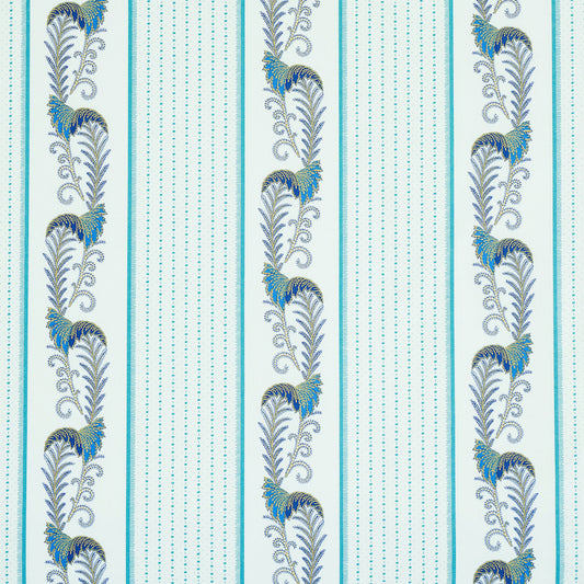 Looking 179381 Aleksy Stripe Teal by Schumacher Fabric