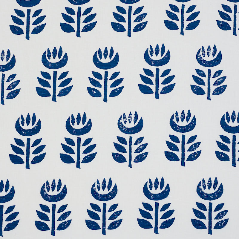 Acquire 179402 Rosenborg Hand Print Navy by Schumacher Fabric