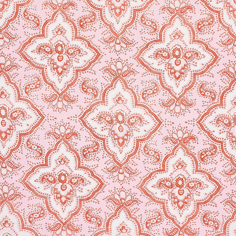 Select 179442 Amalia Medallion Handmade Print Pink by Schumacher Fabric