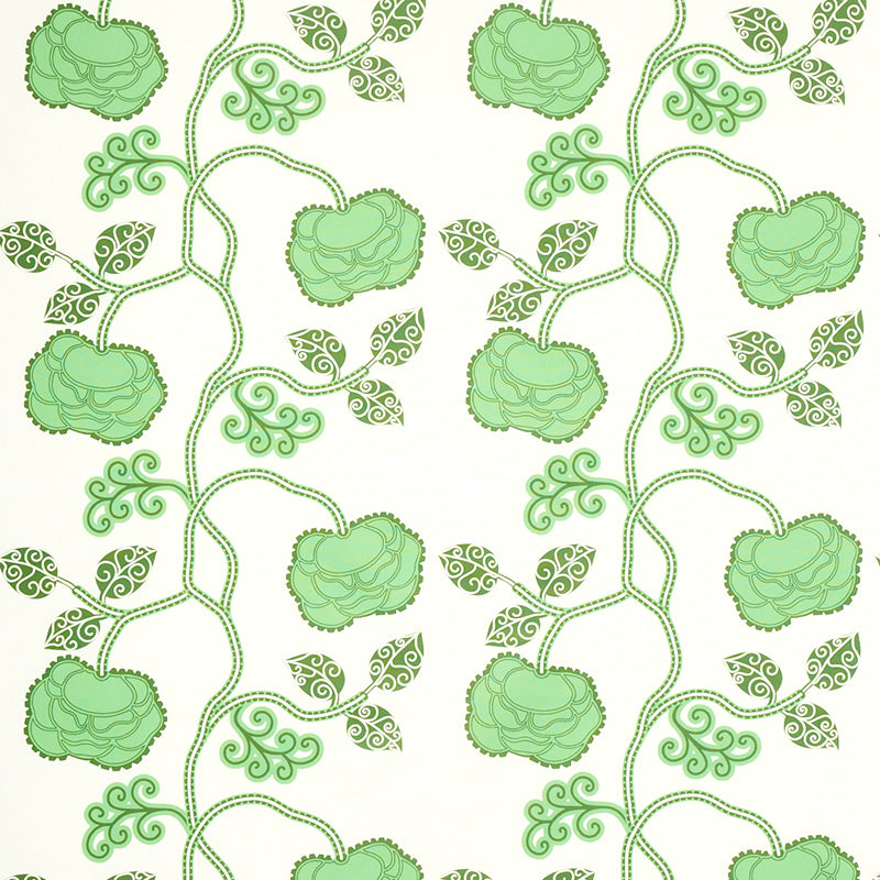Acquire 179540 Queen Fruit Chintz Jade by Schumacher Fabric