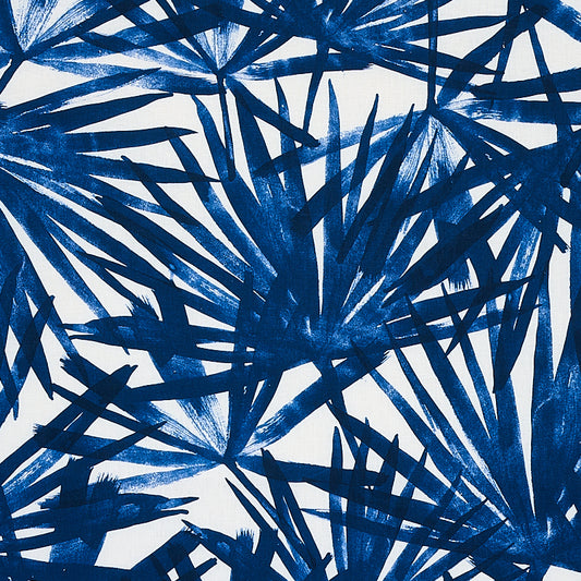 Select 179600 Sunlit Palm Linen Blue by Schumacher Fabric