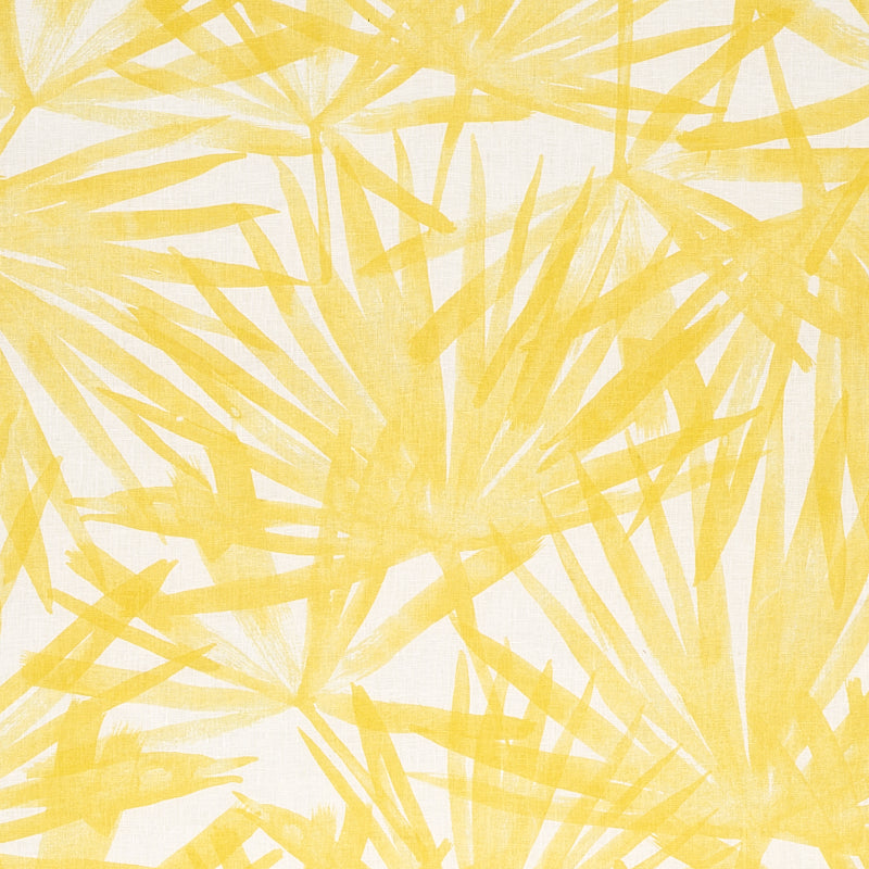 Purchase 179602 Sunlit Palm Linen, Yellow by Schumacher Fabric