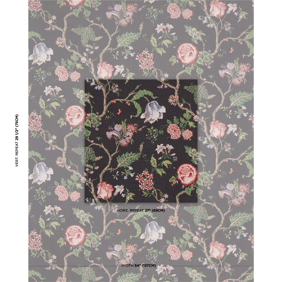 Purchase 179653 | Josephine, Noir - Schumacher Fabric