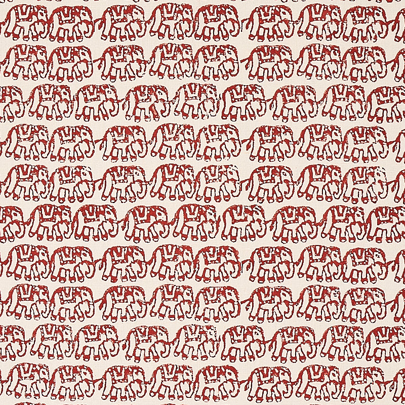 View 179751 Ellies Hand Block Print Rust by Schumacher Fabric
