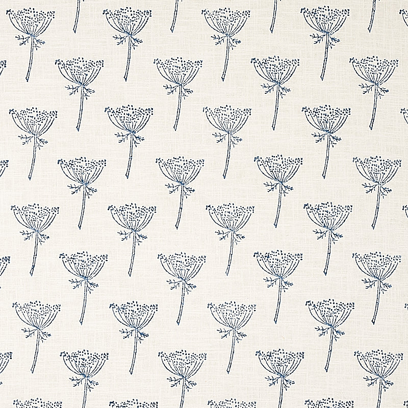 Order 179810 Wild Carrot Hand Block Print Indigo by Schumacher Fabric