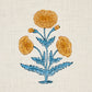 Purchase 179841 | Poppy Hand Block Print, Mustard & Sky - Schumacher Fabric
