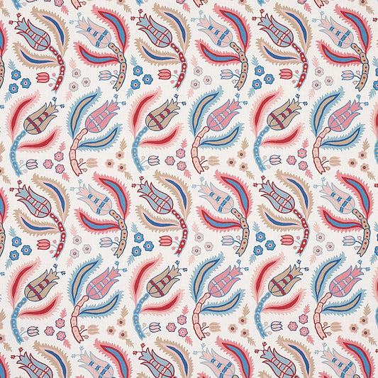 Looking 179851 Malabar Vine Sky and Rose by Schumacher Fabric