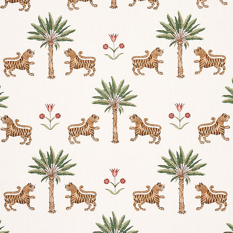 Looking 179930 Tiger Palm Cocoa by Schumacher Fabric
