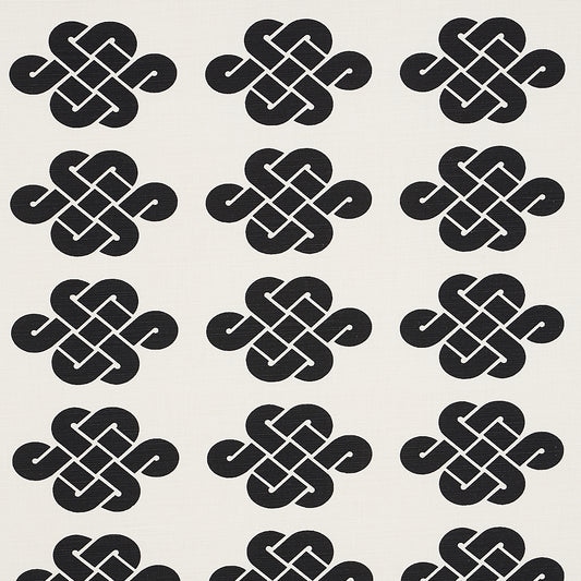 Shop 180030 Penelope Knot Black by Schumacher Fabric