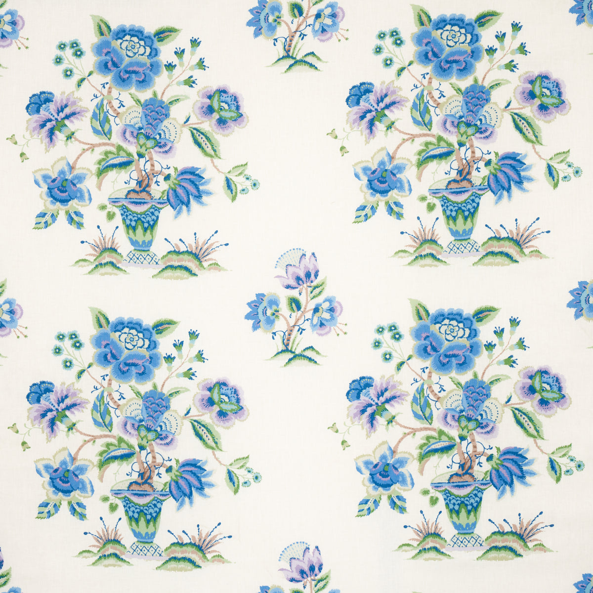 Acquire 180041 Ashford Linen Cornflower And Lilac by Schumacher Fabric