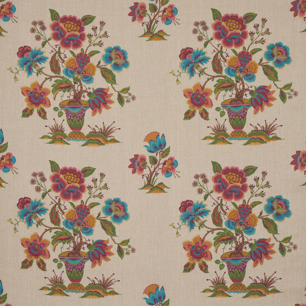 Shop 180043 Ashford Linen Mulberry And Natural by Schumacher Fabric