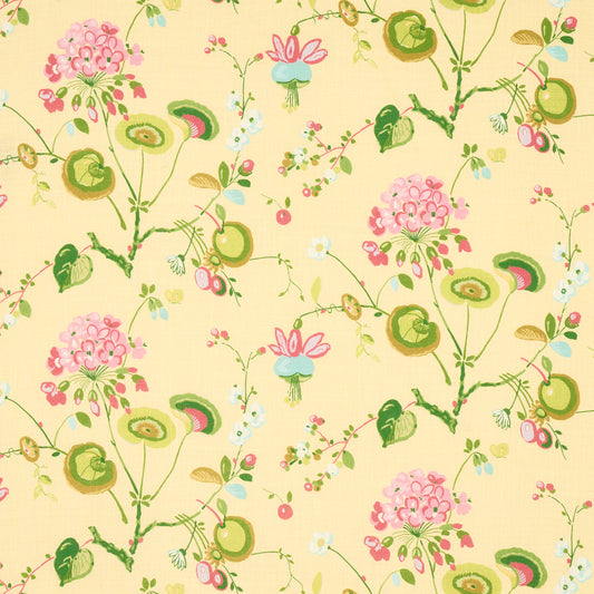 Acquire 180082 Vasily Linen Green And Yellow by Schumacher Fabric