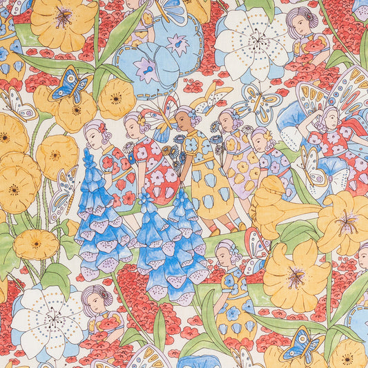 Looking 180140 Fairie Garden Yellow And Ivory by Schumacher Fabric
