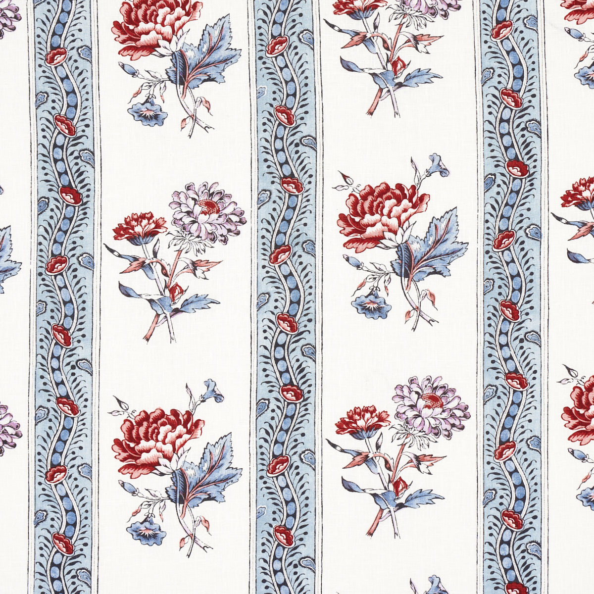 Purchase 180241 Ariana Floral Stripe, Pearlware Blue by Schumacher Fabric