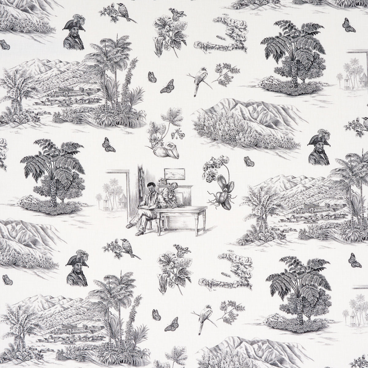 View 180270 Toussaint Toile Black by Schumacher Fabric