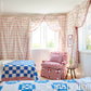 Purchase 180293 | Painterly Windowpane, Red - Schumacher Fabric