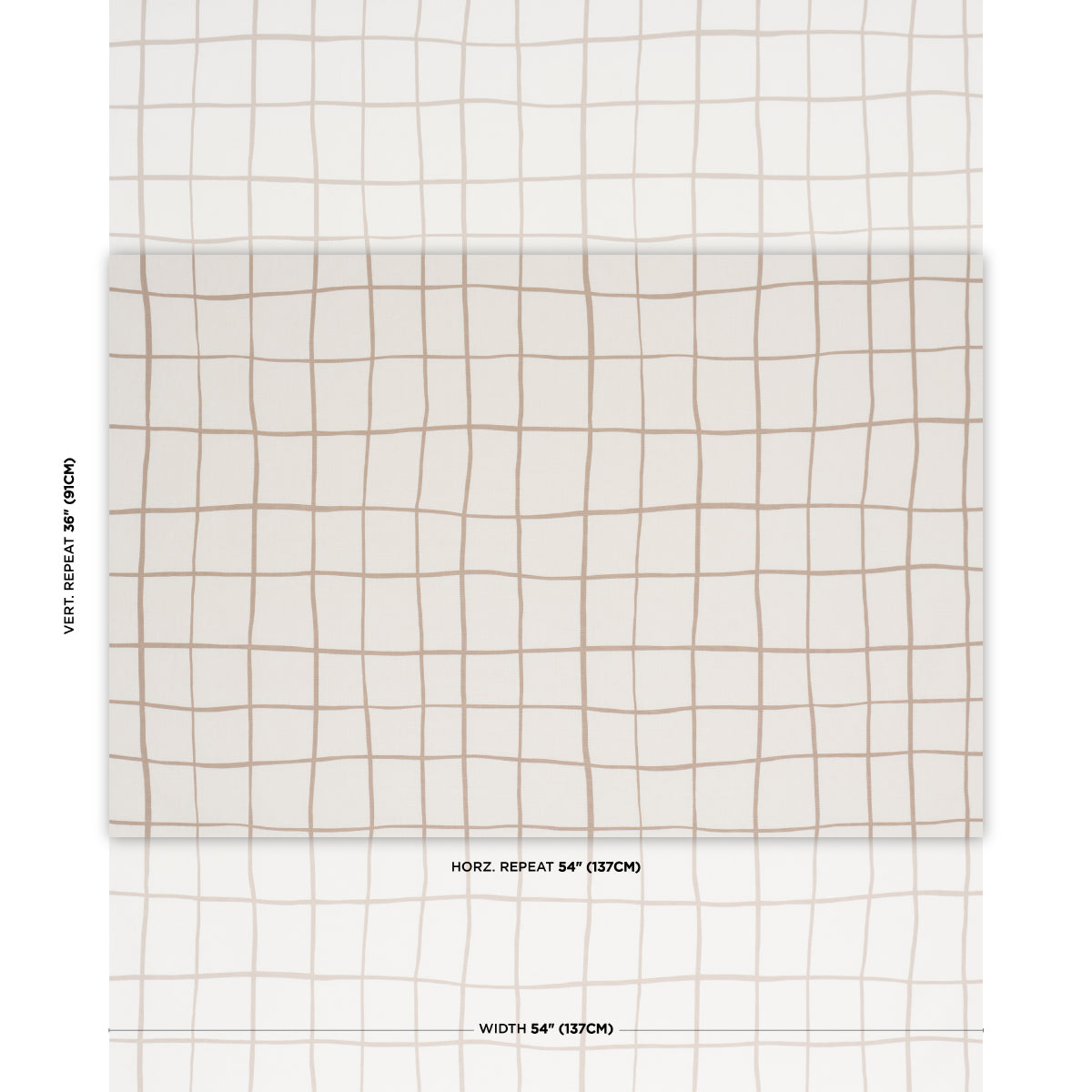 Purchase 180294 | Painterly Windowpane, Neutral - Schumacher Fabric